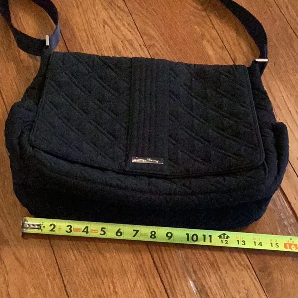 Vera Bradley Black Quilted Messenger Bag, laptop bag
